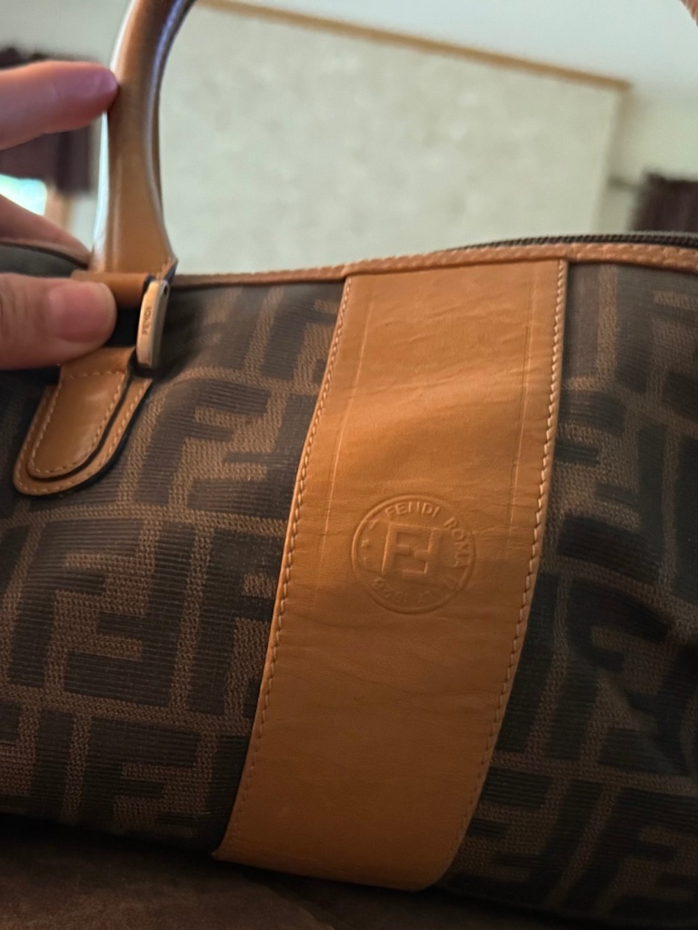 Fendi Zucca Boston Speedy Bag Authentic Brown Monogram